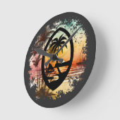 Sunrise Guam Siegel Acrylic Print Triptych Runde Wanduhr (Winkel)
