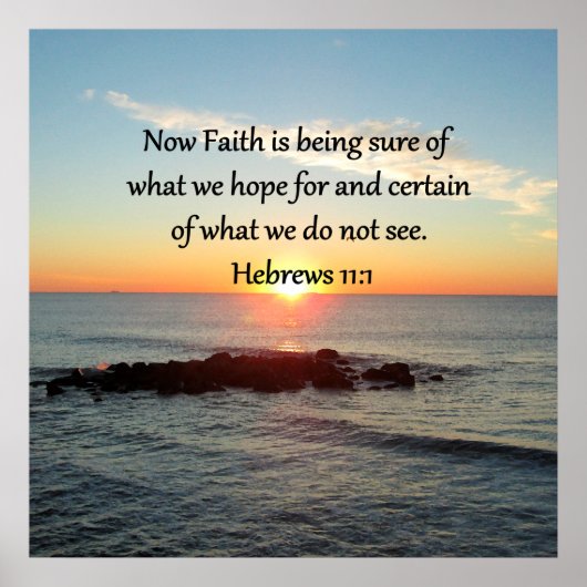 SUNRISE HEBREWS 11:1 FOTO DESIGN POSTER (Vorne)