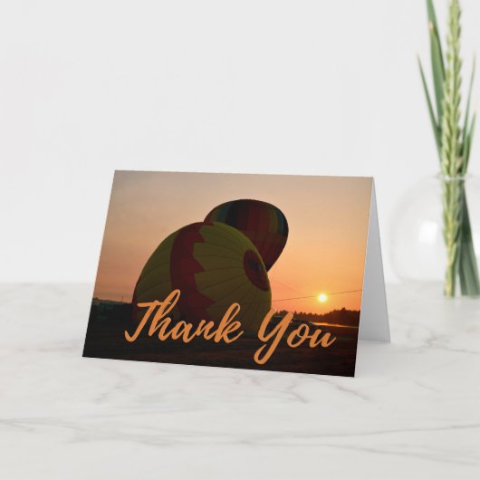 Sunrise Hot Air Ballon Foto Danke Karte (Vorderseite)