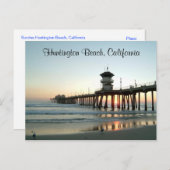 Sunrise Huntington Beach Pier California Post Card Postkarte (Vorne/Hinten)