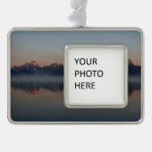 Sunrise in Jackson Dam Grand Teton Nationalpark Rahmen-Ornament Silber (Vorderseite)