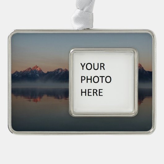 Sunrise in Jackson Dam Grand Teton Nationalpark Rahmen-Ornament Silber (Vorderseite)