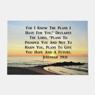 SUNRISE JEREMIAH 29:11 BIBLE VERSE FUßMATTE