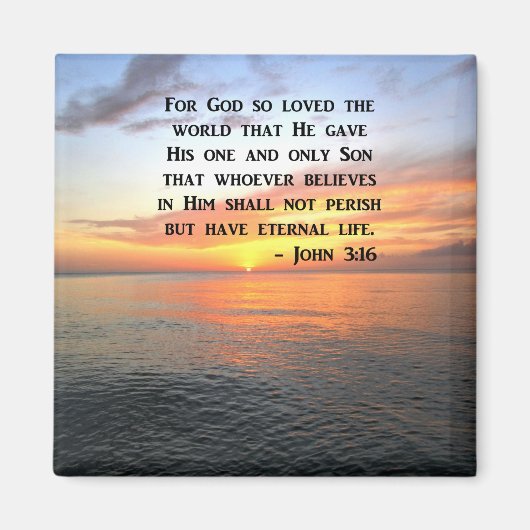 SUNRISE JOHN 3:16 INSPIRIEREND FOTO MAGNET (Vorne)