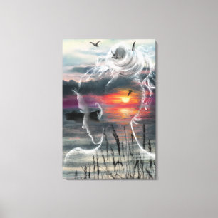 Sunrise Lady - Natur - Original Art Malerei Leinwanddruck