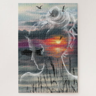 Sunrise Lady - Natur - Original Art Malerei Puzzle