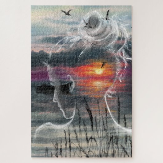 Sunrise Lady - Natur - Original Art Malerei Puzzle (Vertikal)