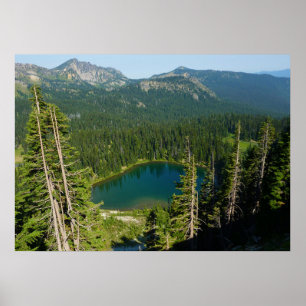 Sunrise Lake aus der Luft im Mount Rainier Park Poster