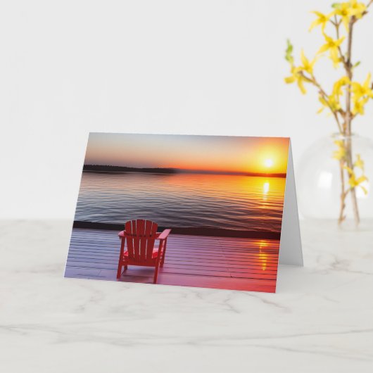 Sunrise Lake Dock zum Beileid Karte (Gelbe Blume)