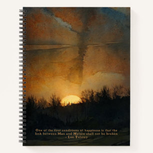 Sunrise Leo Tolstoi Glück Zitat Black Journal Notizblock