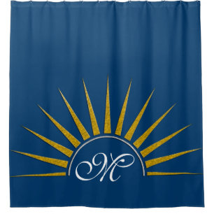 SUNRISE Logo Gold Silber II + Ihr Backgr. Ideen Duschvorhang
