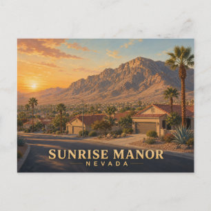 Sunrise Manor Nevada Vintage Reise Postkarte