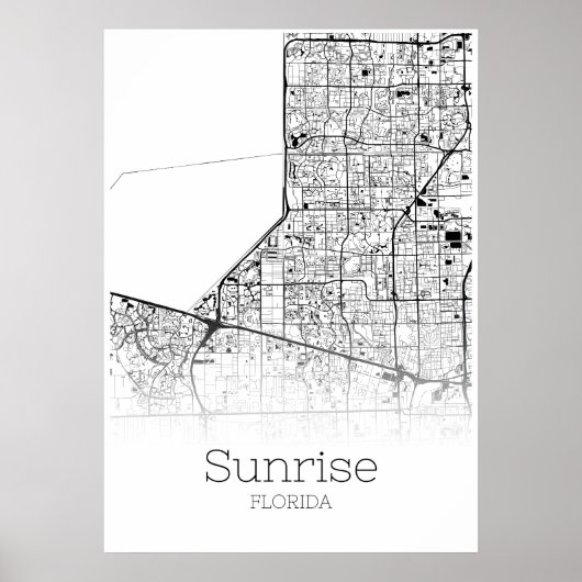 Sunrise Map - Florida - City Map Poster (Vorne)