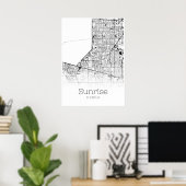 Sunrise Map - Florida - City Map Poster (Heimbüro)