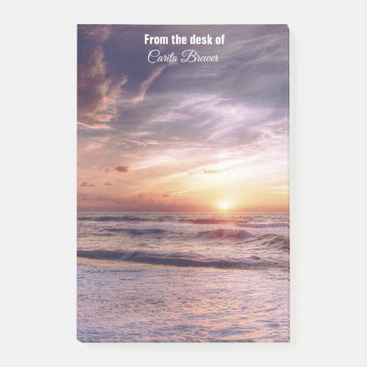 "Sunrise" Mit Monogramm Post-it-Notizen Post-it Klebezettel (Vorderseite)