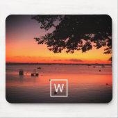 Sunrise Monogramm erstellen Sie Ihr eigenes Foto Mousepad (Vorne)