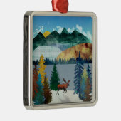 Sunrise Moose Ornament Aus Metall (Rechts)