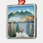 Sunrise Moose Ornament Aus Metall (Links)