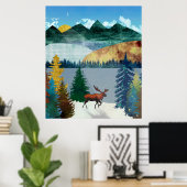 Sunrise Moose Poster (Heimbüro)