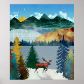 Sunrise Moose Poster (Vorne)