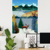 Sunrise Moose Poster (Heimbüro)