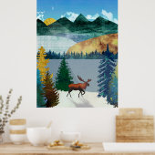 Sunrise Moose Poster (Küche)