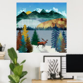 Sunrise Moose Poster (Heimbüro)