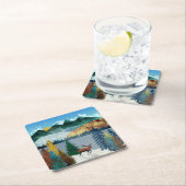 Sunrise Moose Rechteckiger Pappuntersetzer (Vor Ort)