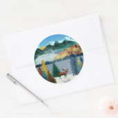 Sunrise Moose Runder Aufkleber (Umschlag)