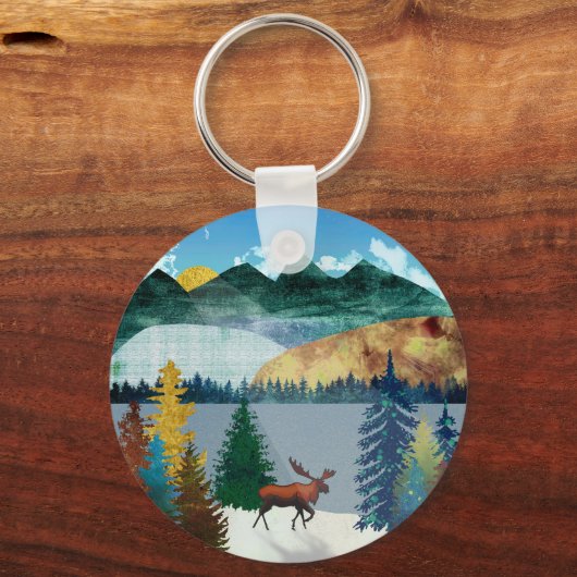 Sunrise Moose Schlüsselanhänger (Rückseite)