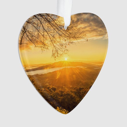 Sunrise Morning Sunshine Dated Foto Custom Ornament (Vorderseite)