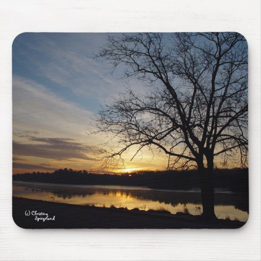 Sunrise Oak Tree Lake Mousepad (Vorne)