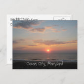 "Sunrise - Ocean City, Maryland" Postkarte (Vorne/Hinten)