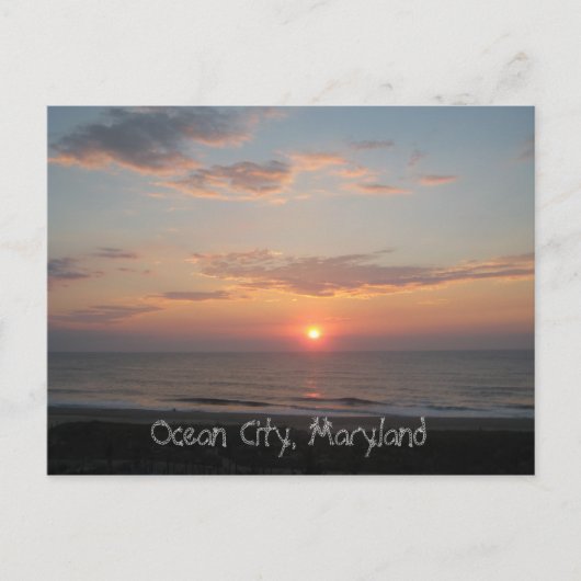 "Sunrise - Ocean City, Maryland" Postkarte (Vorderseite)