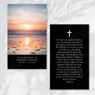 Sunrise Ocean Foto Cross Memorial Gebet Card Telefonnummerkarte