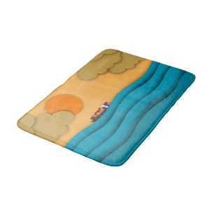 Sunrise Ocean Ship Sun Sunset Badematte