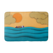 Sunrise Ocean Ship Sun Sunset Badematte (Vorderseite)
