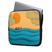Sunrise Ocean Ship Sun Sunset Laptopschutzhülle (Vorderseite Links)