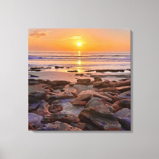 Sunrise ocean shoreline Canvas Leinwanddruck (Vorderseite)