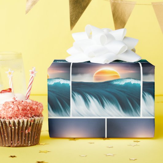 Sunrise Ocean Surf Geschenkpapier (Geburtstagsparty)