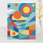 Sunrise Ocean Wave Birthday Card Karte (Gelbe Blume)