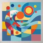 Sunrise Ocean Wave Poster (Vorne)