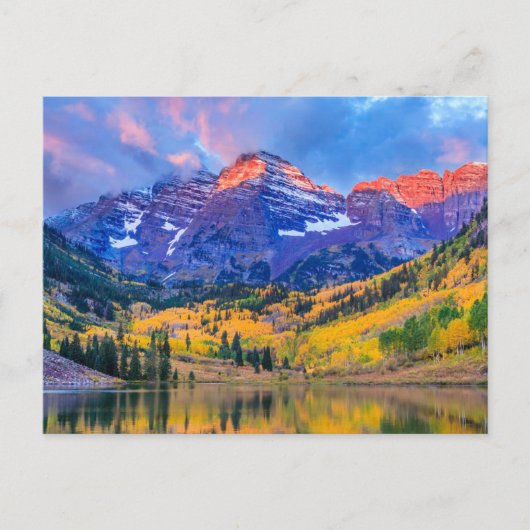 Sunrise on Maroon Bells Postkarte (Vorderseite)