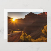 Sunrise Over a Canyon Postcard Postkarte (Vorne/Hinten)
