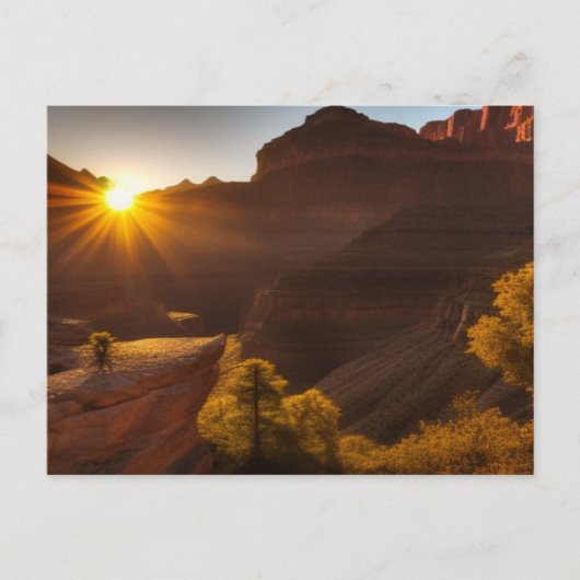 Sunrise Over a Canyon Postcard Postkarte (Vorderseite)