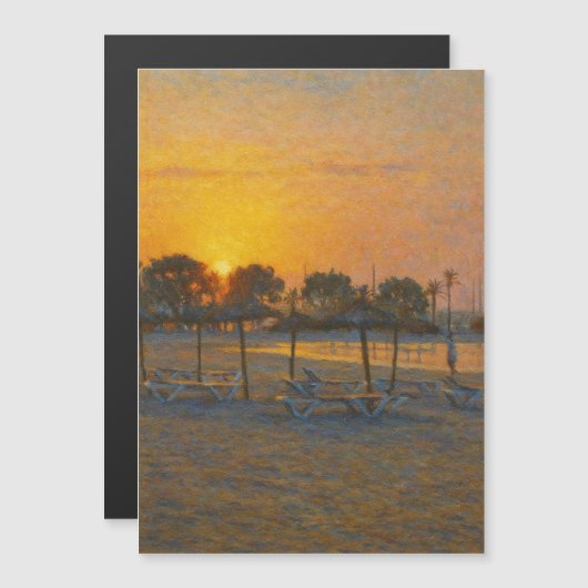 Sunrise over a Mediterranean Beah Magneteinladung (Vorne/Hinten)