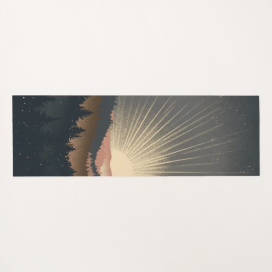 Sunrise Over Forest Mountains Yogamatte (Rückseite (Horizontal))