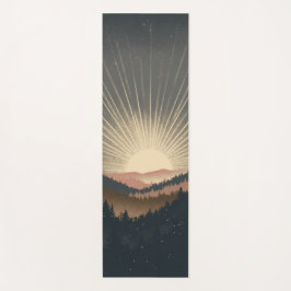 Sunrise Over Forest Mountains Yogamatte