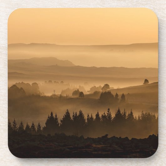 Sunrise Over Misty Rolling Hills Landscape Getränkeuntersetzer (Vorderseite)