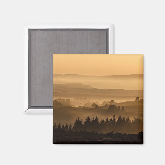 Sunrise Over Misty Rolling Hills Landscape Magnet (Vorderseite/Rückseite)